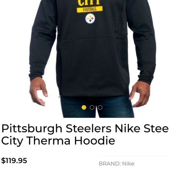 Pittsburgh Steelers Nike Steel City therma Lightweight Pullover Hoodie Large - Picture 15 of 15